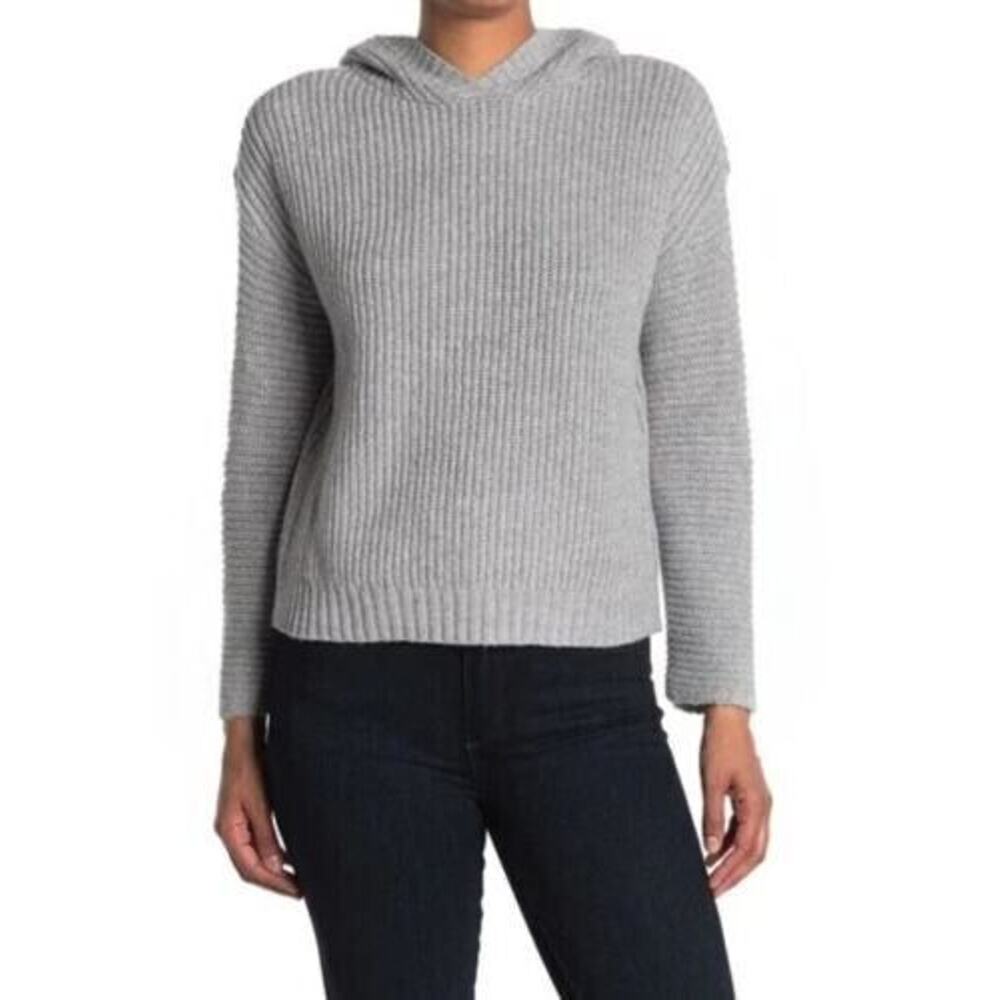 Abound Women's‎ Cozy Ribbed Knit Hoodie in Grey Heather X-Small MSRP $30